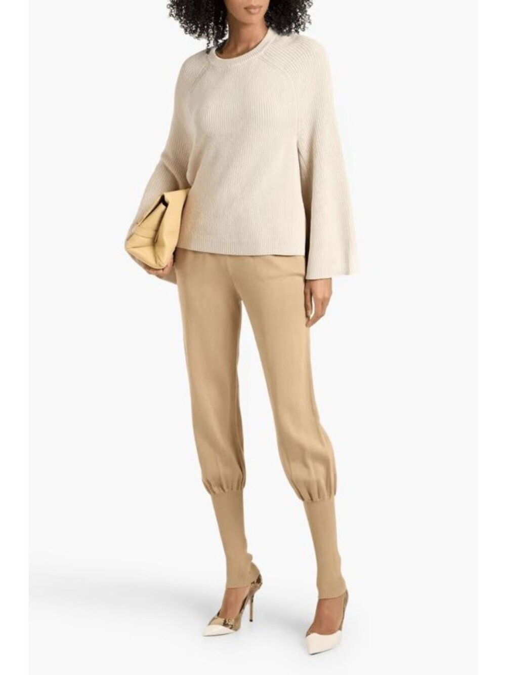 NWT Altuzarra Lottie Asymmetric Silk Blend Sweater Ivory Womens Size Small